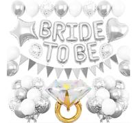 DazzJoy Bride to Be - Palloncini decorativi, colore: Argento