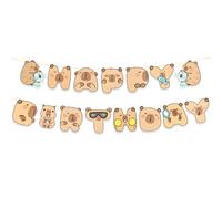 DazzJoy Capybara Happy Birthday Ghirlanda Capybara, decorazione di compleanno per bambini, ghirlanda di porcellini d'acqua, festone di compleanno per bambini, festone di compleanno per bambini