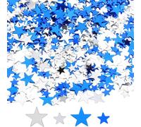 DazzJoy Coriandoli con stelle glitterate, 30 g (argento blu)