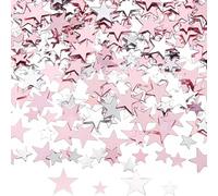 DazzJoy Coriandoli con stelle glitterate, 30 g (rosa argento)