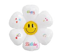 DazzJoy Palloncini bianchi per compleanno, 100 x 97 cm, motivo margherita, decorazione per compleanno, palloncini a elio, palloncini per compleanno