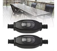 DAZZLEEX 2 interruttori intermedi impermeabili IP65 con cavo nero, 3 A/250 V, per lampade, elettrodomestici, 6 mm