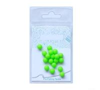 DAZZLEEX 20-200 perline fluorescenti in silicone da 4 mm, 5,5 mm, 6 mm, 8 mm, attrattore da pesca al buio, per pesca in mare, corpi di amo e pesca a mosca, colore verde (8 mm, 20 pezzi)