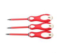 DAZZLEEX 3PCS Set di cacciaviti per elettricista isolati design a doppia testa Set di cacciaviti a taglio con penna elettrica Manico antiscivolo granulare