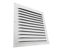 DAZZLEEX Alluminio Griglia di ventilazione in metallo, quadrata, per interni ed esterni, colore bianco, per tenere fuori insetti 250 x 250 mm