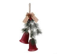 DAZZLEEX Campana natalizia decorativa in lino e metallo, da appendere alla parete, alla porta, all'albero, decorazione natalizia da appendere su porte, pareti o alberi durante le vacanze (rosso)