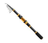 DAZZLEEX Canna da pesca telescopica in fibra di carbonio con manico in EVA, canna da pesca per spinning, mare, lago, per spigola, trota, pesce, 1,8 m-3,0 m (2,7)