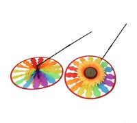 DAZZLEEX Confezione da 4 girandole arcobaleno girasole girandola decorazione da giardino giardino prato ornamento colorato mulino a vento per patio, balcone, portico, regali per bambini D27 cm