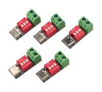 DAZZLEEX Confezione da 5 moduli USB-C PD Trigger Board da 100 W per ricarica rapida QC3.0 PD3.0 con tensione regolabile 4 V-22 V tramite interruttore a immersione per progetti di alimentazione fai da