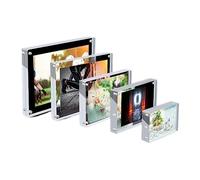DAZZLEEX Cornice per foto in acrilico trasparente espositore per poster magnetico da tavolo senza cornice per ufficio domestico 10x15cm