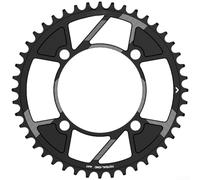 DAZZLEEX Corona in lega di alluminio per mountain bike, design a denti stretti e larghi, 104BCD, 40T, 42T, 44T, 46T, 48T, 50T, 52T, guarnitura a velocità singola, per MTB, ciclismo, colore nero (44T)