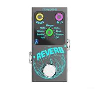 DAZZLEEX Dispositivo per effetti riverbero per chitarra, decadimento e mix regolabile 9 effetti di riverbero digitale unici con manopole illuminate fredde L'ultimo BT 5.4 Chip Large Footswitch