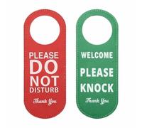 DAZZLEEX Do Not Disturb Please Knock Signs Pomelli per Porte Sala riunioni Appendiabiti per Porte Etichetta 22,5 * 8,5 cm Rosso + Verde