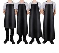 DAZZLEEX Grembiule in pelle PVC resistente, grembiule impermeabile e oleorepellente, morbido e resistente alle pieghe, per chef, macellaio, barbiere, Come da immagine, Brown L