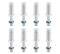 DAZZLEEX Kit di ferramenta a doppia piega, 8 pezzi, per ante di armadi fino a 3,5 cm di spessore, struttura in acciaio e nylon, bianco e argento