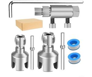 DAZZLEEX Kit di utensili per la lavorazione di tubi interni ed esterni con estrattore per tubi da 1/2" e 3/4" PPR PVC plastica MPP tubazioni gas idrauliche riparazione automobilistica argento M