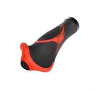 DAZZLEEX Manopole ergonomiche per manubrio della bicicletta per mountain bike da strada rosso blu gomma Lock-on coperture con estremità in lega di alluminio antiscivolo comode impugnature 14,3 cm (C)