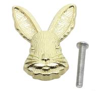 DAZZLEEX Pomello per porta in lega di zinco a forma di coniglio per la camera dei bambini, maniglia decorativa per mobili da cucina, comò o cassetto, disponibile in argento, bronzo rosso, oro (bronzo)
