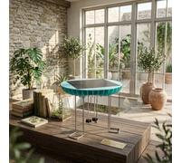 DAZZLEEX Pompa solare a fontana per uccelli, attivatore d'acqua senza spazzole, per laghetti da giardino, IP65, unità di movimento all'aperto con 1800 mAh per batteria, blu