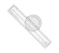 DAZZLEEX Righello pilota trasparente VFR IFR Placard con Plotter rotante per la navigazione di volo Strumento di misurazione in plastica ABS 33,6 x 11,1 cm (B)