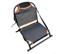 DAZZLEEX Sedile pieghevole portatile con schienale regolabile telaio in alluminio Teslin tessuto per esca barca spiaggia campeggio arancione nero