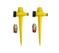 DAZZLEEX Set di 2 irrigatori automatici da giardino in metallo a 360° con ugello regolabile in ottone per prato, patio e irrigazione esterna, raccordo da 1/2", raggio di spruzzo 0-7 m