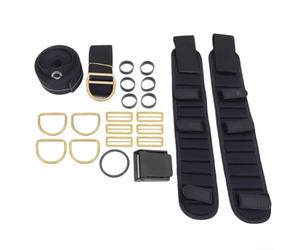 DAZZLEEX Set di imbracatura regolabile per immersioni subacquee con spallina in neoprene e hardware in acciaio inossidabile per accessori backplane BCD nero (oro)