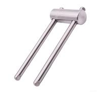 DAZZLEEX Strumento per comprimere punte da biliardo in acciaio inox, 14 mm, con manico staccabile per la manutenzione del gioco, argento (fondo cerchio)