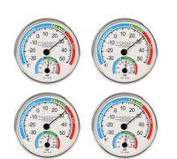 DAZZLEEX Termometro igrometro termo analogico con controllo del clima della stanza, temperatura interna ed esterna, display LCD, 4 pezzi