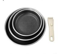 DAZZLEEX Titaniuim - Set di pentole martellate antiaderenti resistenti ai graffi con distribuzione uniforme del calore, compatibili con tutti i fornelli, 22 cm, 26 cm, 30 cm (3 pezzi)