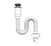 DAZZLEEX Tubo di drenaggio per lavabo in ABS con guarnizione in silicone, resistente alle alte temperature, anti-odore, adatto per impianti idraulici in PVC da 50-75 mm, per installazione in cucina o