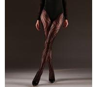 [DazzleLegs]1 pezzo Leggings in rete a motivo tigrato ad alta elasticità per donna, collant aderenti neri gotici, collant neri alla moda e sexy, adatti per lo stile Y2K, per tutte le stagioni Tagli Un