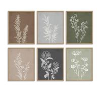 Dazzlewall 6pcs Decorazione botanica vintage botanica arte della parete, stampe floreali boho per la casa colonica cucina soggiorno arredamento 20x25 cm senza cornice