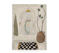 Dazzlewall divertente arte della parete del bagno rana eccentrica nel poster della doccia, immagine di animali umoristici per l'arredamento della toilette del bagno 30×40 cm senza cornice
