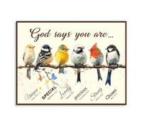 Dazzlewall Versetto della Bibbia Stampa Motivazionale Della Parete Della Parete, Citazione Ispiratrice Uccelli Immagine Per Il Bagno Camera Da Letto Soggiorno Arredamento 30×40 cm Senza Cornice