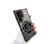 Dazzling Folding Bracket That Sparkles Case Cover for Samsung S Series, Gradient Glitter Anti-fall Folding Bracket That Sparkles Case Cover (S23,Black)