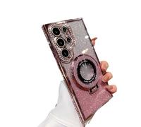 Dazzling Folding Bracket That Sparkles Case Cover for Samsung S Series, Gradient Glitter Anti-fall Folding Bracket That Sparkles Case Cover (S24 Plus,Pink)
