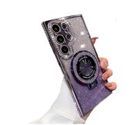 Dazzling Folding Bracket That Sparkles Case Cover for Samsung S Series, Gradient Glitter Anti-fall Folding Bracket That Sparkles Case Cover (S25 Plus,Purple)