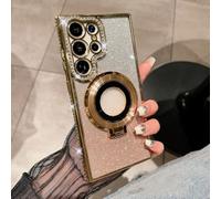 Dazzling Folding Bracket That Sparkles Phone Case Cover for Samsung, Sparkling Dazzle Folding Stand Cases (S23,Gold)