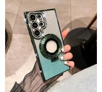 Dazzling Folding Bracket That Sparkles Phone Case Cover for Samsung, Sparkling Dazzle Folding Stand Cases (S23 Ultra,Green)