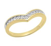 Dazzlingrock Collection Anello a zigzag da 0,25 carati in oro 10 carati con diamante bianco rotondo impilabile per anniversario da 1/4 CT, Oro rosa Diamante bianco Oro rosa, Diamante bianco