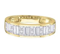 Dazzlingrock Collection Anello nuziale invisibile per anniversario da 0,25 carati (ctw) 14 carati con diamante principessa e bagguette 1/4 ct, oro giallo, oro giallo, Oro giallo