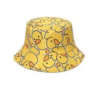 DAZZLUXE 1 cappello piccolo per secchio d'anatra, reversibile, cappello da sole, cappello da sole all'aperto, cappello con tesa larga, cappello divertente, unisex, giallo., Taglia unica