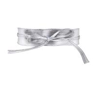 DAZZLUXE 1 cintura da donna, in argento, cintura larga da donna, cintura elastica, argento, Länge 220 cm, Breite 6,5 cm