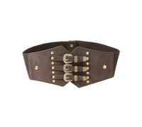 DAZZLUXE 1 cintura elastica larga, cintura rivettata, cintura da donna per vespe, corsetto largo, corsetto elastico da donna, cintura larga (marrone), marrone, 75 cm