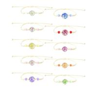 DAZZLUXE 10 braccialetti dell'amicizia per ragazze, braccialetti intrecciati a mano, braccialetti dell'amicizia regolabili, gioielli per bambini (colorati), Vetro, fiori, perline CCB