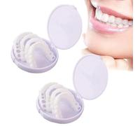 Dazzluxe 2 Paia Denti Finti, Protesi Cosmetica Temporanea Clip Superiore E Inferiore nei Denti Impiallacciature, Denti Finti Sbiancanti in Silicone per Coprire I Denti Mancanti
