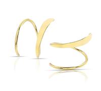 DAZZLUXE 2 paia di orecchini rotanti, 2 scatole trasparenti, orecchini a cerchio, a spirale, orecchini a cerchio, in oro e argento, Argento