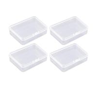 DAZZLUXE 4 scatole quadrate trasparenti, piccole scatole con coperchio, mini scatole portaoggetti, adatte per riporre gioielli, gioielli e pezzi di bricolage.