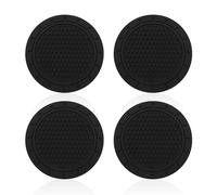 DAZZLUXE 4 Sottobicchieri Neri Rotondi per Auto, Universali